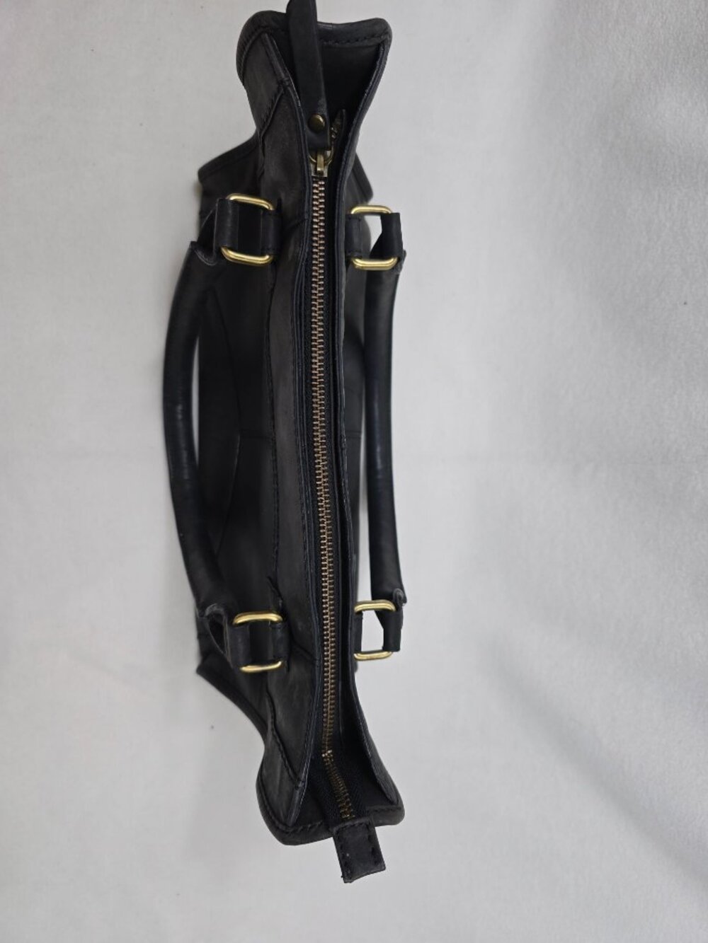 Born Black Leather Handbag With Double Handles & Zipper Closure - Picture 13 of 13